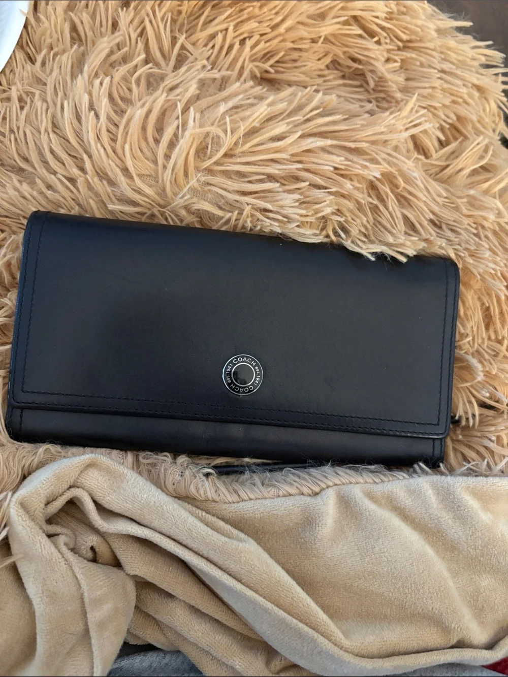 Coach Black Leather Continental Wallet